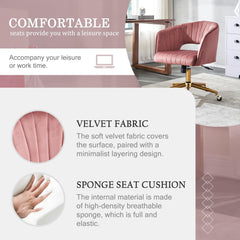 Home Office Chair Swivel Velvet Desk Chair, Vanity Chair with 360