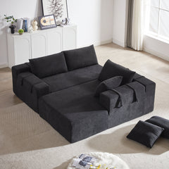 Modern Chenille Upholstered Sectional Sofa Couch Set,Modular 108' L