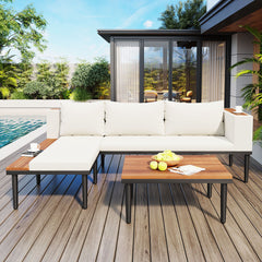 Luxury Patio Furniture Set with Removable Cushions and Coffee Table,