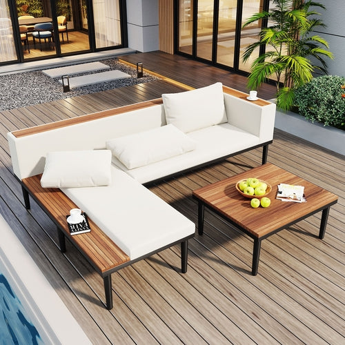 Luxury Patio Furniture Set with Removable Cushions and Coffee Table,