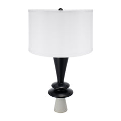 D15x26.7' Black Aluminum Table Lamp with Two Varying Disc Accents and