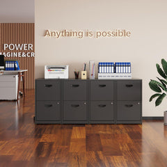 2 Drawer Filing Cabinet with Lock, Black Metal File Cabinets for Home