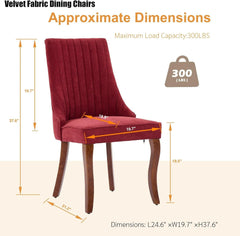 Velvet Dining Chairs Set of 4,Comfy Fabric Upholstered Accent Chairs