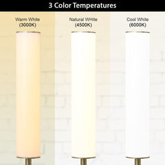 LED Cylinder Floor Lamp with Remote Control in Antique Brass