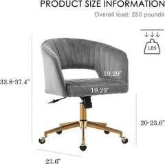 Home Office Chair Swivel Velvet Desk Chair, Vanity Chair with 360