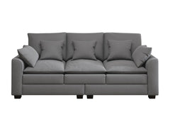 78.7"  Sofa Couch 3-Seater Sofa with Pillows Polyester Upholstery Duck