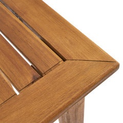Outdoor Minimalist Acacia Wood Rectangle Bar Table - Teak Finish,