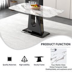 Table and chair set, modern and minimalist dining table, imitation