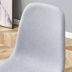 Comfortable Linen-Cotton Dining Chair Set - Six Pieces in Light Gray