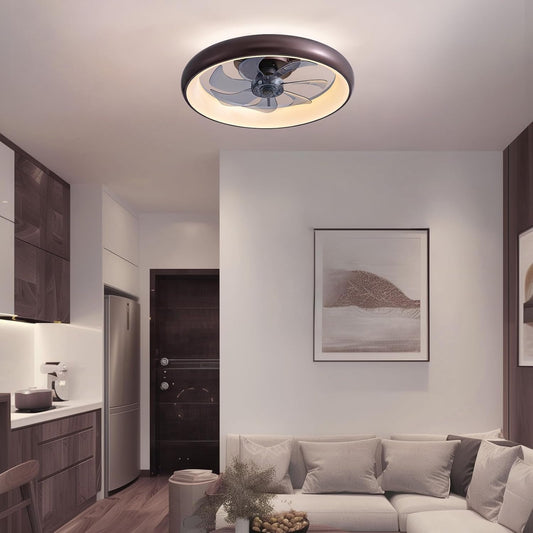 Ceiling Fans with Lights and Remote, 20'' Low Profile Flush Mount