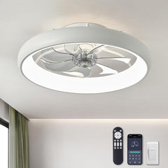 Ceiling Fans with Lights and Remote, 20'' Low Profile Flush Mount