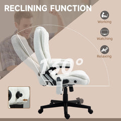 6 Point Vibrating Massage Office Chair with Heat, Velvet High Back