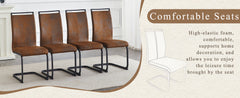 Retro - style Suede - like Tech Fabric Dining Chairs, Sturdy Metal
