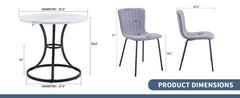 Table and chair set.A Modern Minimalist Circular Dining Table With A