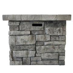 Outdoor Square MgO Propane Fire Pit 40,000 BTU Grey 30-Inch
