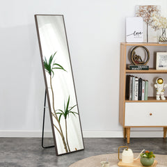 3rd generation gray solid wood frame full length mirror, dressing