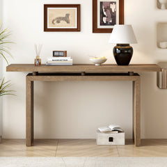 Uniquely Designed Ash Veneer Console Table, Modern Simple Style,