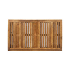 Outdoor Minimalist Acacia Wood Rectangle Bar Table - Teak Finish,