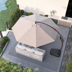 11FT Cantilever Umbrella with Base Outdoor Large round Aluminum Offset