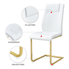 Modern dining chairs, dining room chairs, and golden leg cushioned
