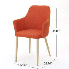 Mid Century Modern Fabric Upholstered Dining Chairs Armchairs in Muted