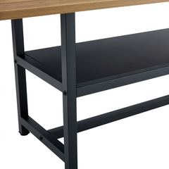 Table and chair set.71*35.4 inch Wooden And Black Spliced Dining Table
