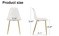 Modern minimalist transparent dining chair, plastic chair, armless