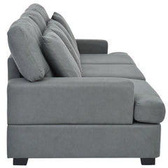Three Seat Sofa & Removable Back and Seat Cushion & 4 Pillows