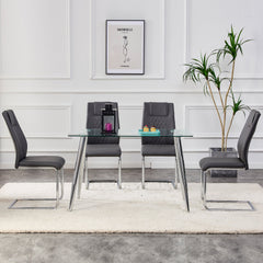 Modern Dining Chairs with Faux Leather Padded Seat Dining Living Room