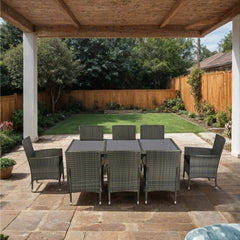 9 piece Outdoor Patio Wicker Dining Set Patio Wicker Furniture Dining