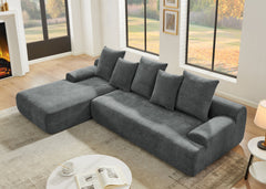 110.25x67'' Modern Upholstered L-Shape Sectional Sofa Couch, Modular