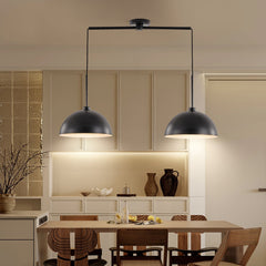 Industrial Modern Black Double Pendant Light – Adjustable Ceiling