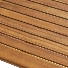 Outdoor Minimalist Acacia Wood Rectangle Bar Table - Teak Finish,