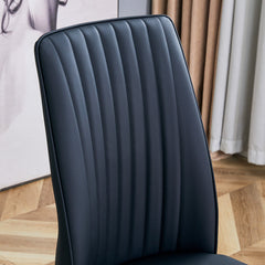 A set of 4 dining chairs, black dining chair set, PU material high
