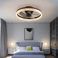 Ceiling Fans with Lights, Minimalist Ring Led Chandelier Fan with