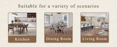 Retro - style Suede - like Tech Fabric Dining Chairs, Sturdy Metal