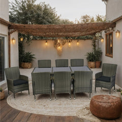 9 piece Outdoor Patio Wicker Dining Set Patio Wicker Furniture Dining