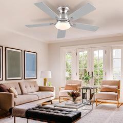 Ceiling Fans with Lights and Remote/App Control,46" Flush Mount