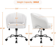 Home Office Chair, Faux Leather Desk Chair, Modern Swivel Chair with