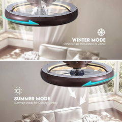 Ceiling Fans with Lights and Remote, 20'' Low Profile Flush Mount