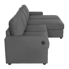 Modern Convertible Sectional Sofa with Storage Chaise Lounges and USB