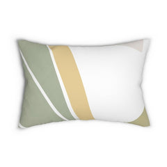 Decorative Lumbar Throw Pillow - Green Abstract Geometric Pattern