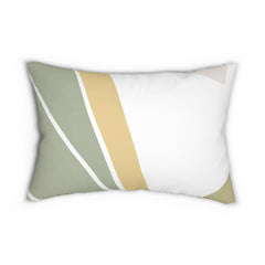 Decorative Lumbar Throw Pillow - Green Abstract Geometric Pattern