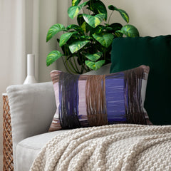 Decorative Lumbar Throw Pillow - Rustic Brown Interweave