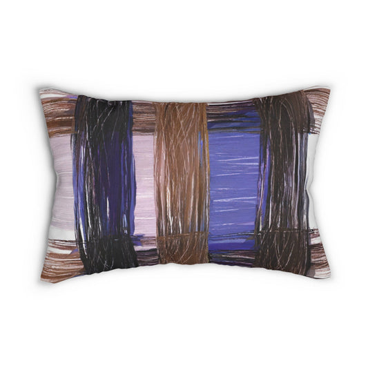 Decorative Lumbar Throw Pillow - Rustic Brown Interweave