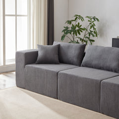 104-Inch Corduroy Modular L Shaped Sectional Sofa,Luxury Floor Couch