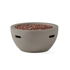 27' Bowl Shaped MGO Propane Fire Pit 40000 BTU, Light Grey (Tank Cover