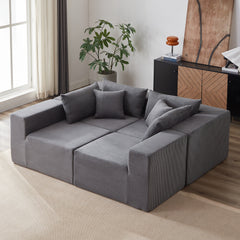 104-Inch Corduroy Modular L Shaped Sectional Sofa,Luxury Floor Couch
