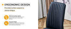 A set of 4 dining chairs, black dining chair set, PU material high