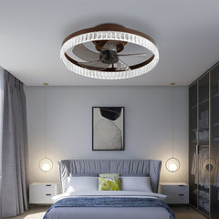 Ceiling Fans with Lights, Minimalist Ring Led Chandelier Fan with